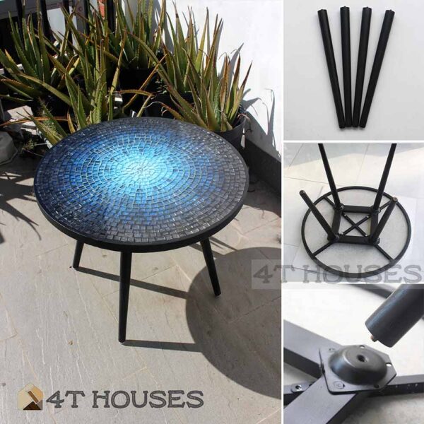 Bàn tròn kính mosaic MT0037B