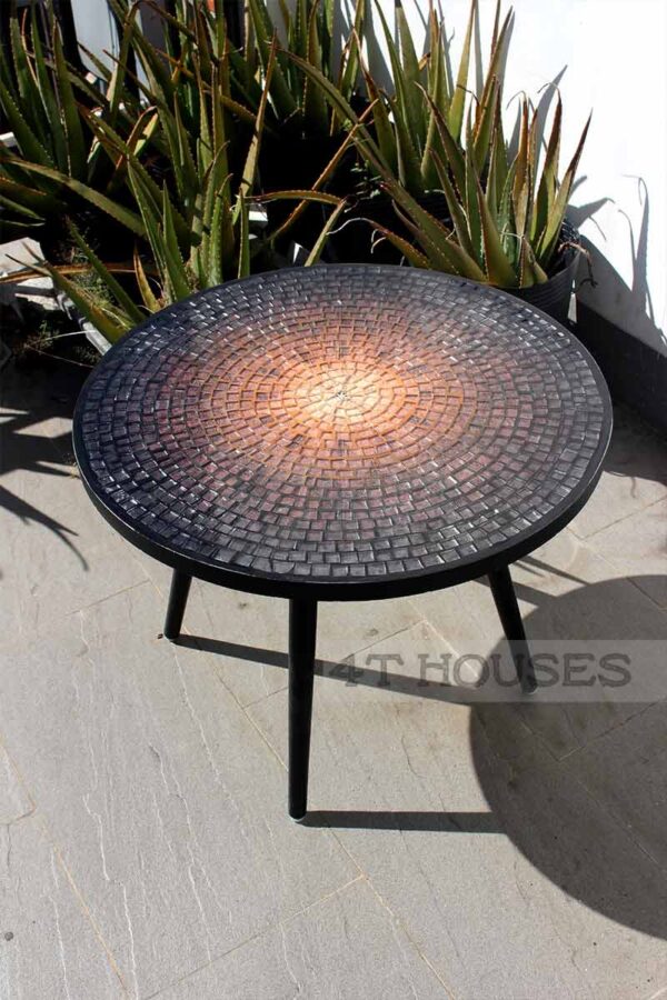 Bàn tròn kính mosaic MT0037E