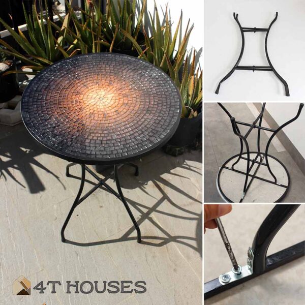 Bàn tròn kính mosaic MT0037E