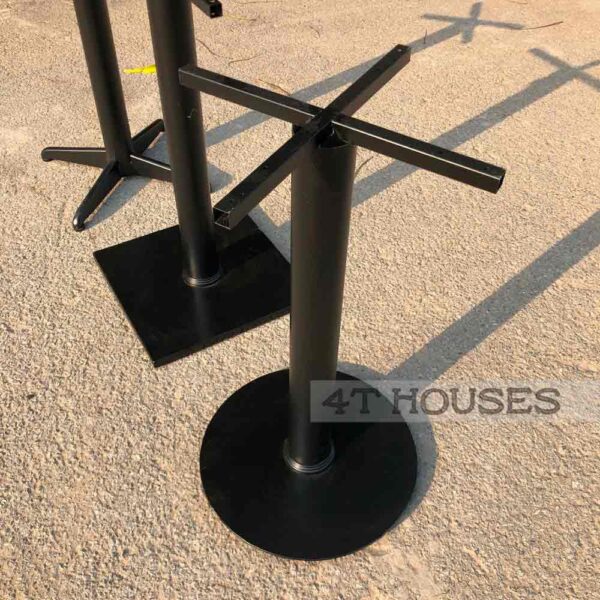 Chân bàn cafe trụ tròn đế tròn mâm sắt chữ thập CB02C