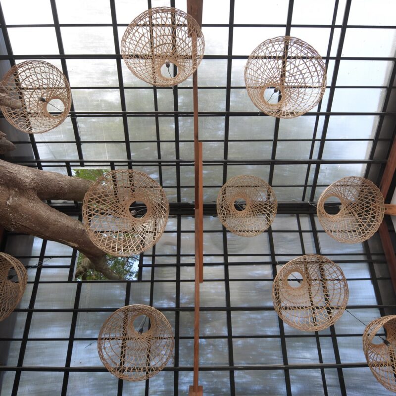 Mái tôn nhẹ lấy sáng của Phố Đá Coffee 