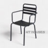 Ghế sắt lưng tựa dáng vuông có tay vịn GHE115