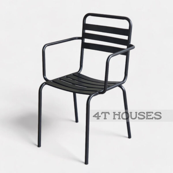 Ghế sắt lưng tựa dáng vuông có tay vịn GHE115