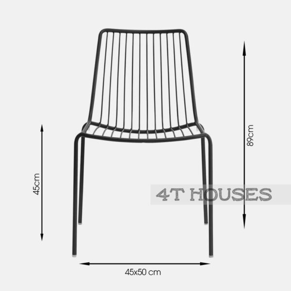 Ghế sắt Nolita dáng vuông lưới sọc GHE113