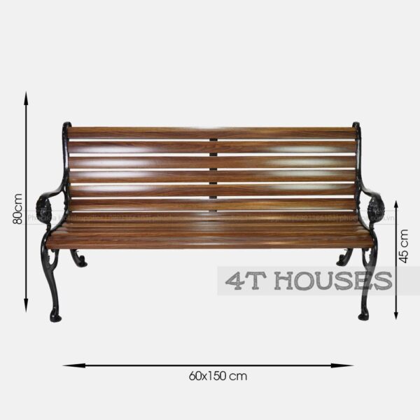 Ghế gang đúc băng dài GHE911 lưng tựa