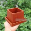 Chậu xi măng mini vuông màu cam