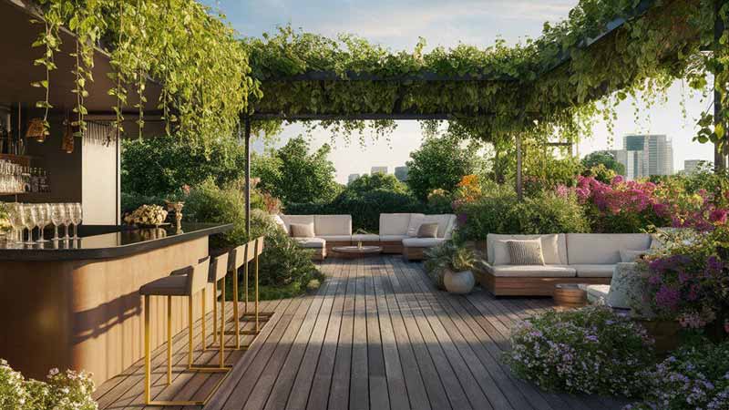 Ý tưởng thiết kế vườn trên mái 4T House